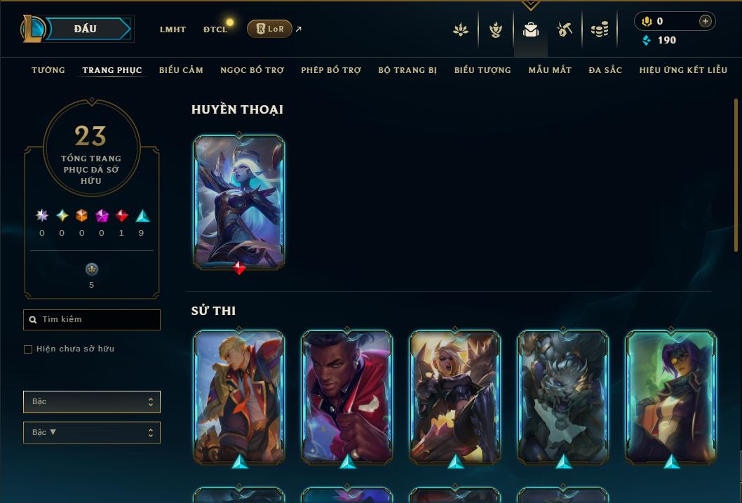 Acc Liên Minh Huyền Thoại/Đấu Trường Chân lý mã số 8966