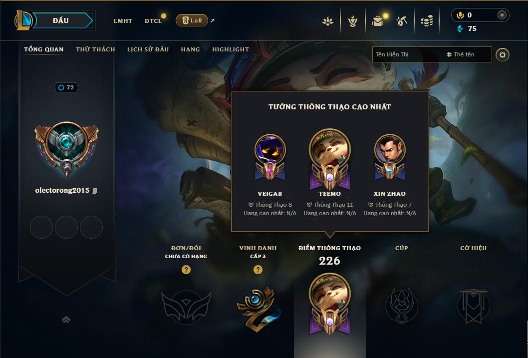 Acc Liên Minh Huyền Thoại/Đấu Trường Chân lý mã số 8968