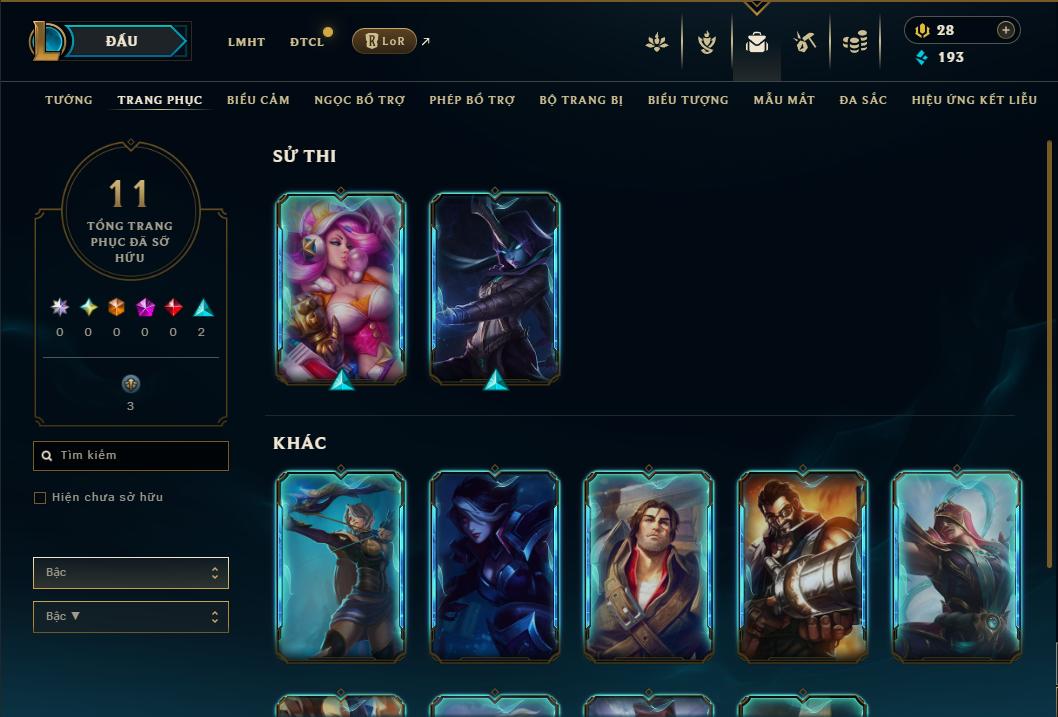 Acc Liên Minh Huyền Thoại/Đấu Trường Chân lý mã số 8969