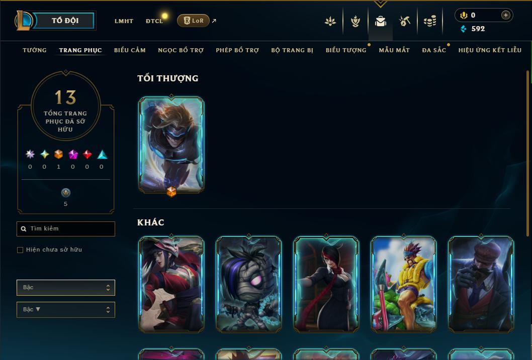 Acc Liên Minh Huyền Thoại/Đấu Trường Chân lý mã số 8974