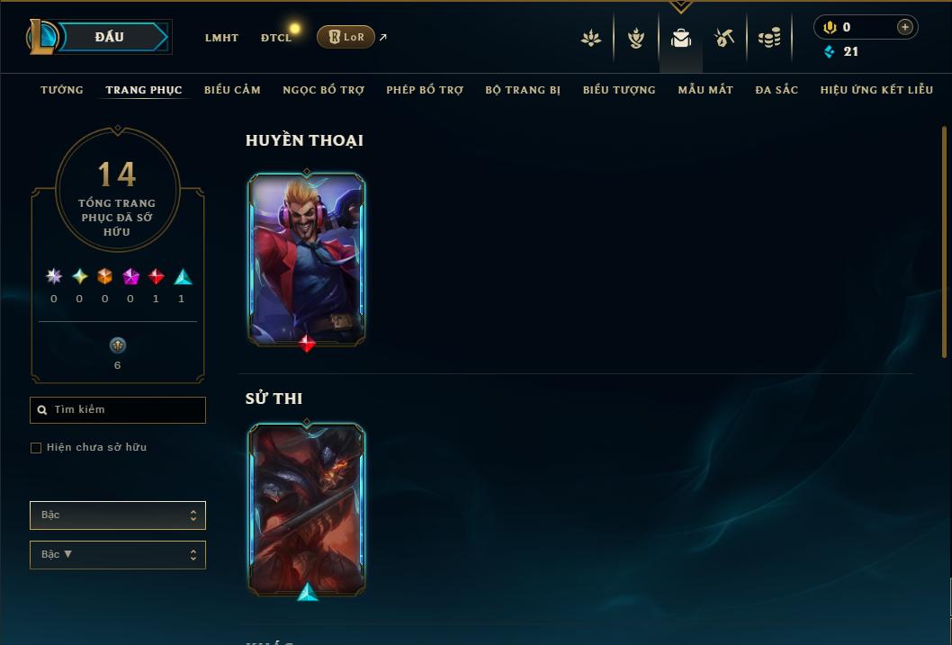 Acc Liên Minh Huyền Thoại/Đấu Trường Chân lý mã số 8980