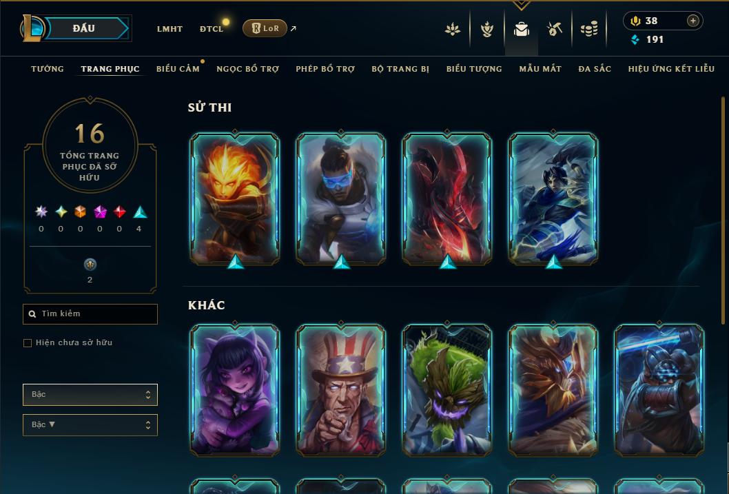 Acc Liên Minh Huyền Thoại/Đấu Trường Chân lý mã số 8983