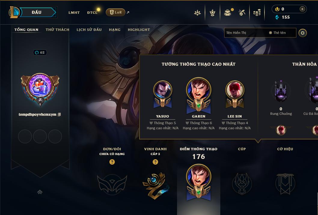 Acc Liên Minh Huyền Thoại/Đấu Trường Chân lý mã số 8985