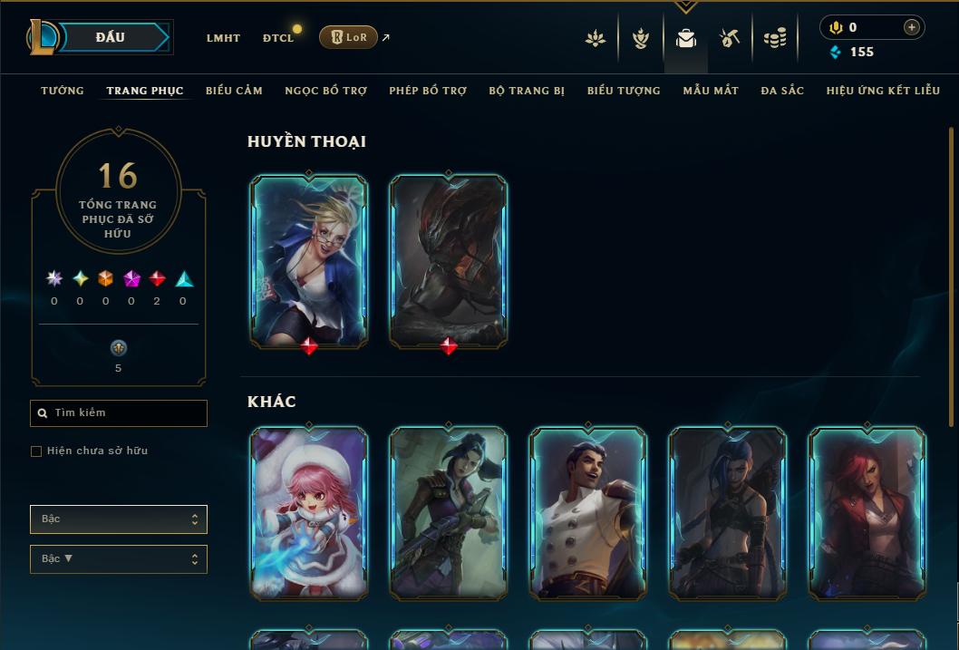 Acc Liên Minh Huyền Thoại/Đấu Trường Chân lý mã số 8985