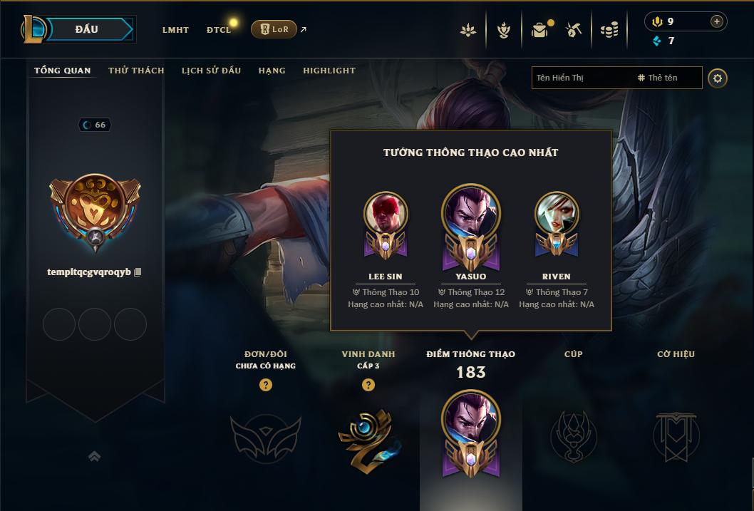 Acc Liên Minh Huyền Thoại/Đấu Trường Chân lý mã số 8986