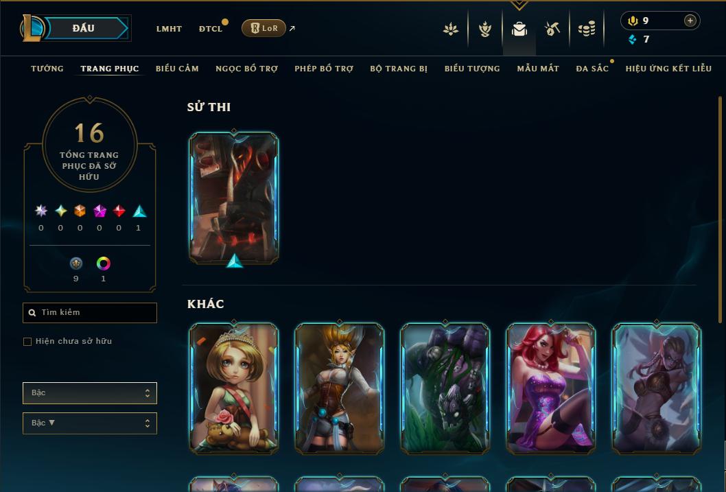 Acc Liên Minh Huyền Thoại/Đấu Trường Chân lý mã số 8986