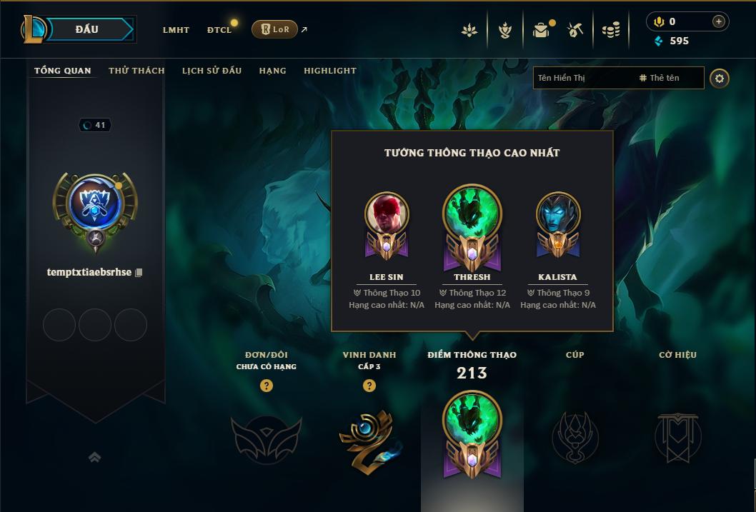 Acc Liên Minh Huyền Thoại/Đấu Trường Chân lý mã số 8989