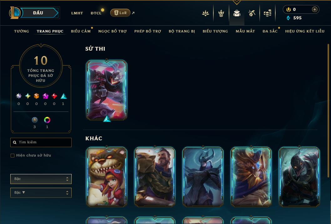 Acc Liên Minh Huyền Thoại/Đấu Trường Chân lý mã số 8989