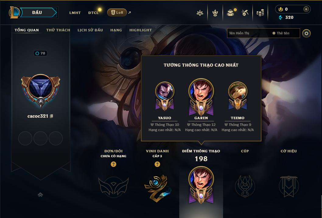 Acc Liên Minh Huyền Thoại/Đấu Trường Chân lý mã số 8990