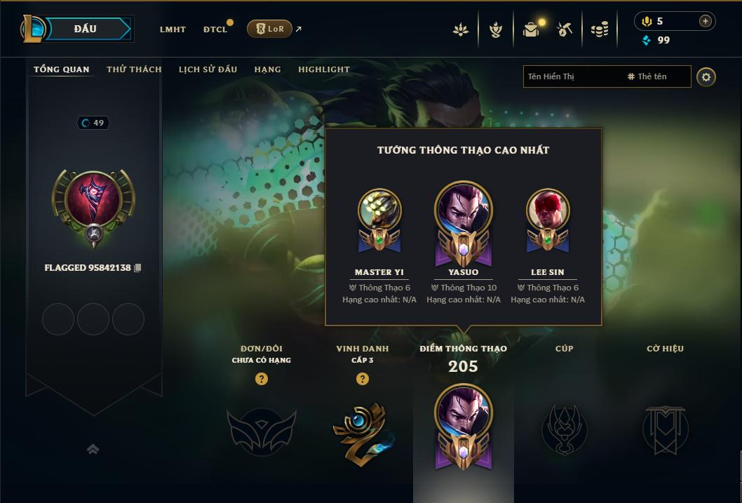 Acc Liên Minh Huyền Thoại/Đấu Trường Chân lý mã số 8991