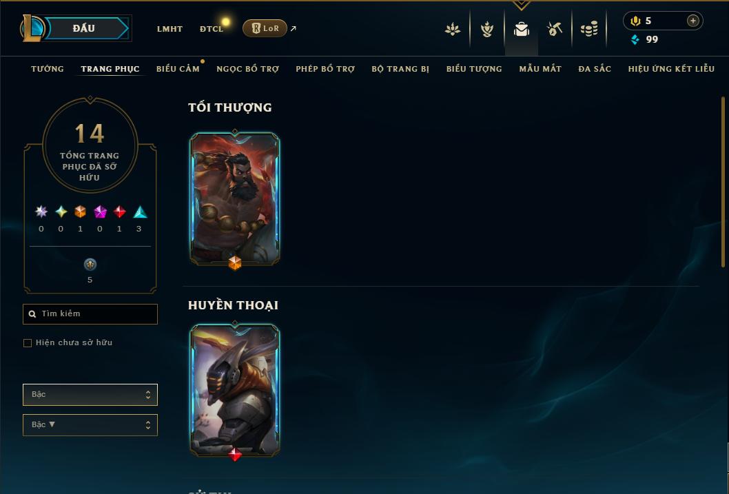 Acc Liên Minh Huyền Thoại/Đấu Trường Chân lý mã số 8991