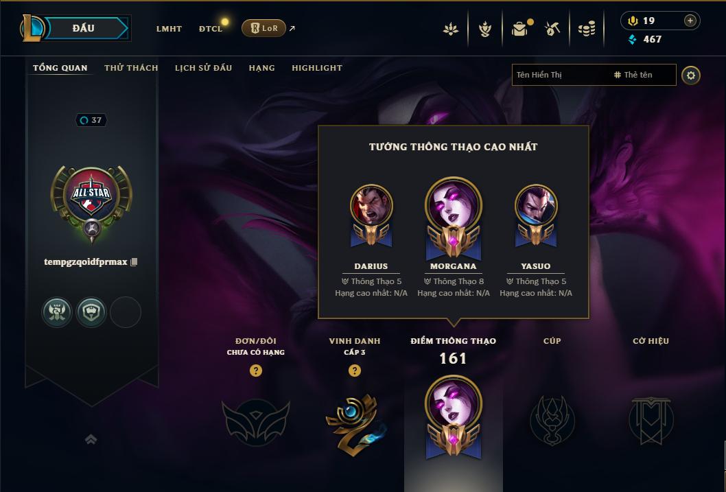 Acc Liên Minh Huyền Thoại/Đấu Trường Chân lý mã số 8992