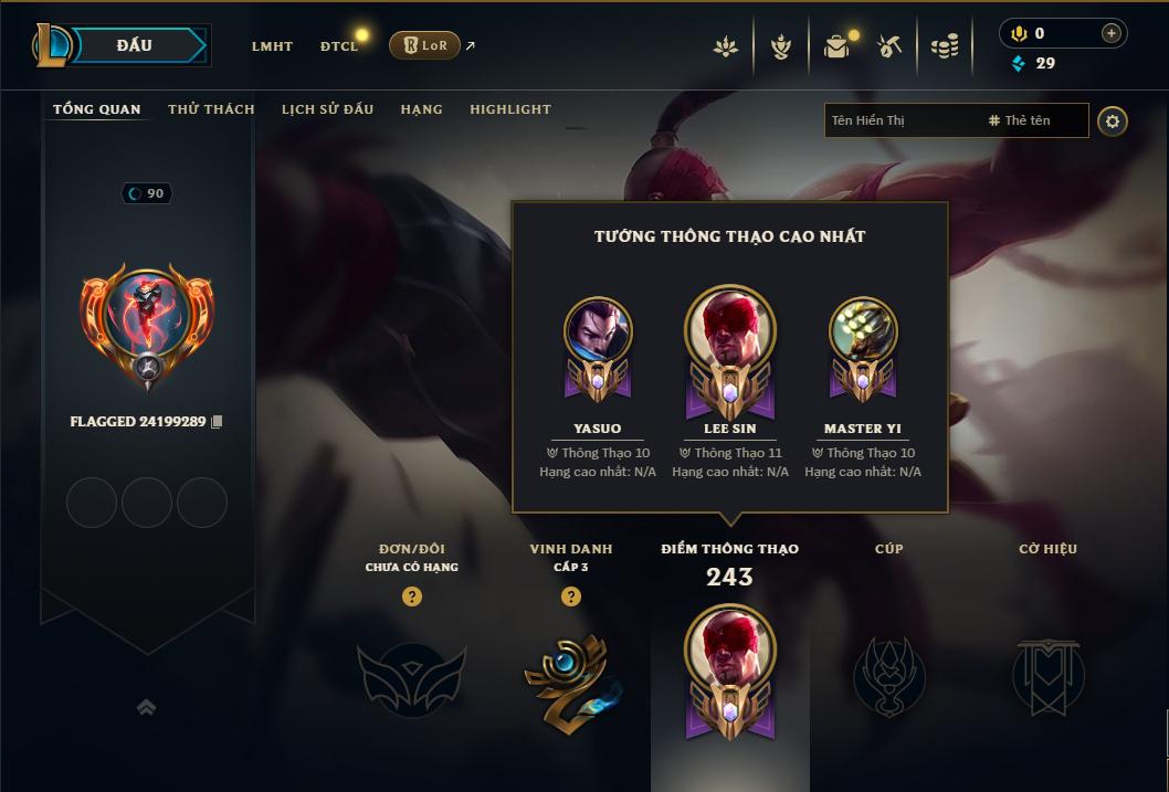 Acc Liên Minh Huyền Thoại/Đấu Trường Chân lý mã số 8993