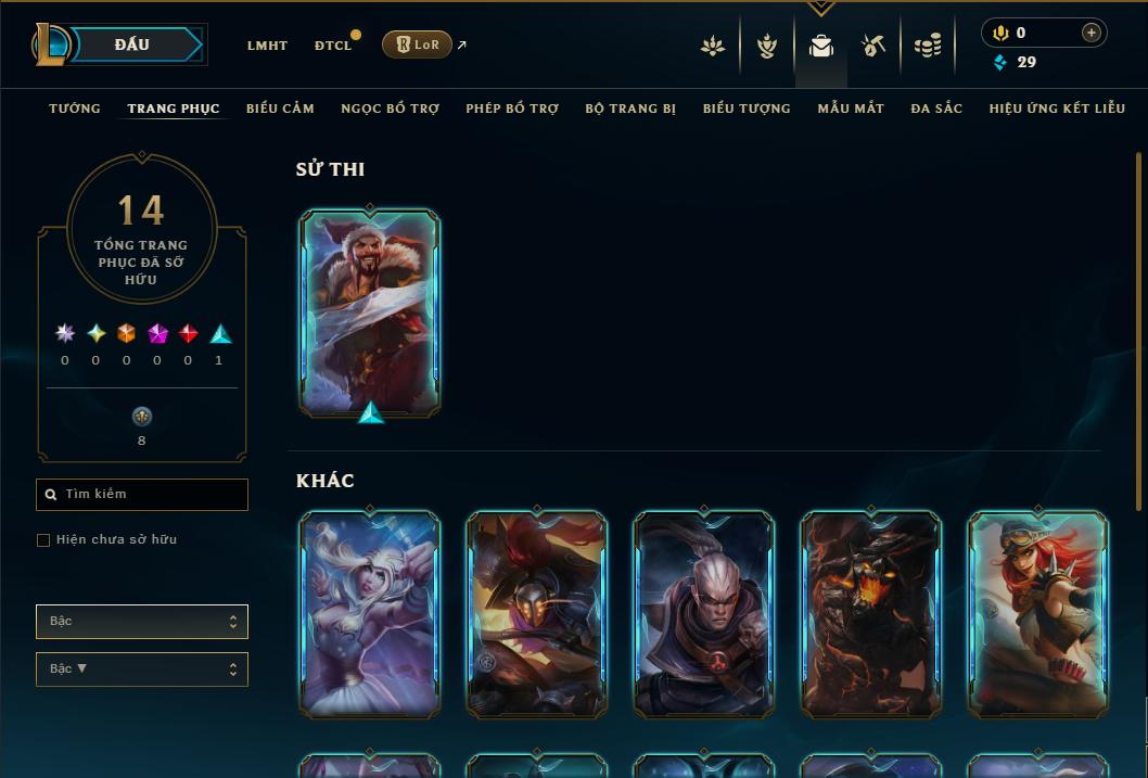 Acc Liên Minh Huyền Thoại/Đấu Trường Chân lý mã số 8993