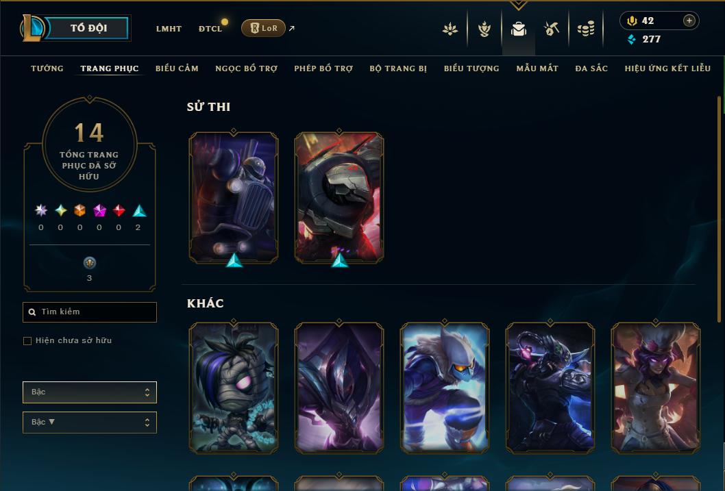 Acc Liên Minh Huyền Thoại/Đấu Trường Chân lý mã số 8994