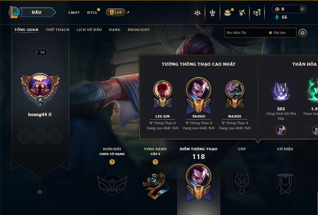 Acc Liên Minh Huyền Thoại/Đấu Trường Chân lý mã số 8995