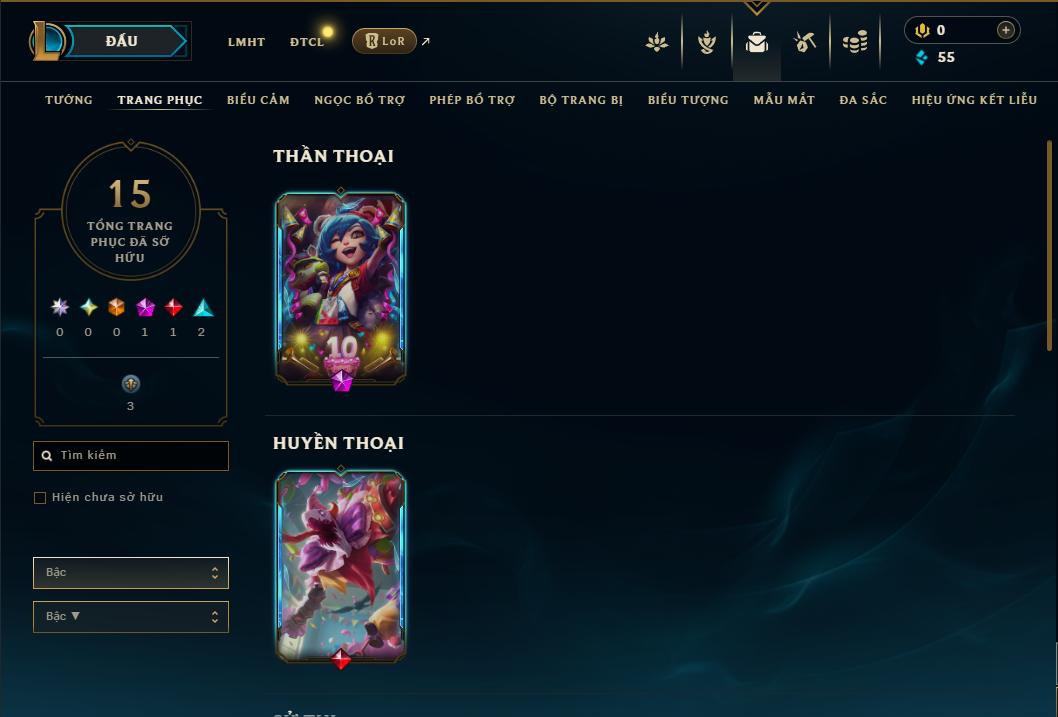 Acc Liên Minh Huyền Thoại/Đấu Trường Chân lý mã số 8995