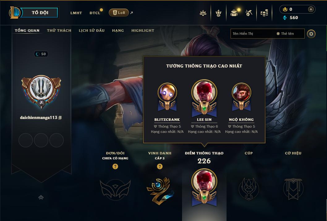 Acc Liên Minh Huyền Thoại/Đấu Trường Chân lý mã số 8996