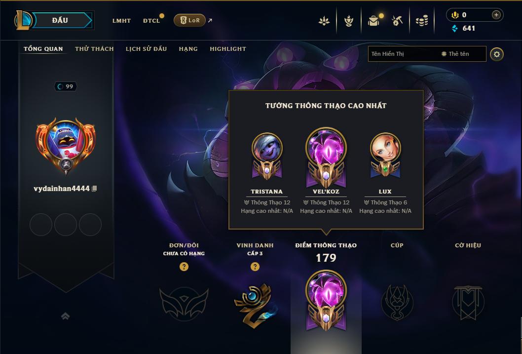 Acc Liên Minh Huyền Thoại/Đấu Trường Chân lý mã số 8997