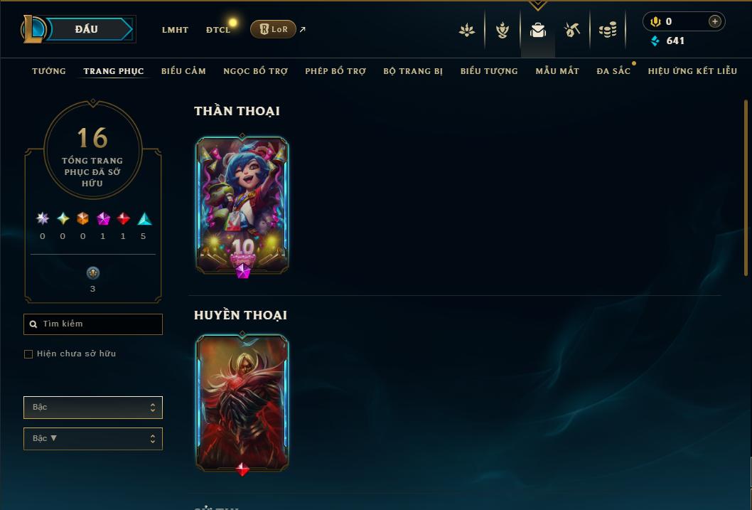 Acc Liên Minh Huyền Thoại/Đấu Trường Chân lý mã số 8997