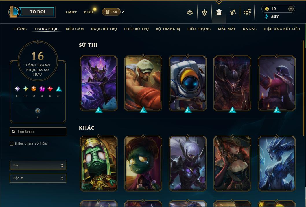 Acc Liên Minh Huyền Thoại/Đấu Trường Chân lý mã số 8998