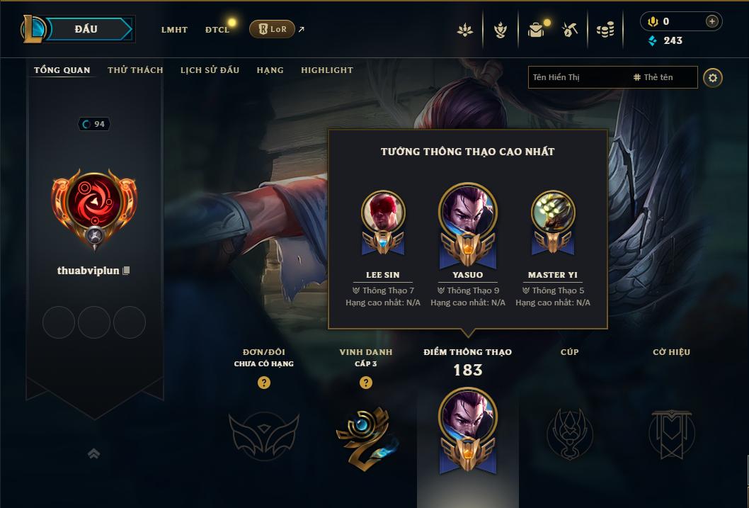 Acc Liên Minh Huyền Thoại/Đấu Trường Chân lý mã số 8999