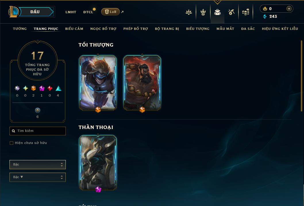 Acc Liên Minh Huyền Thoại/Đấu Trường Chân lý mã số 8999