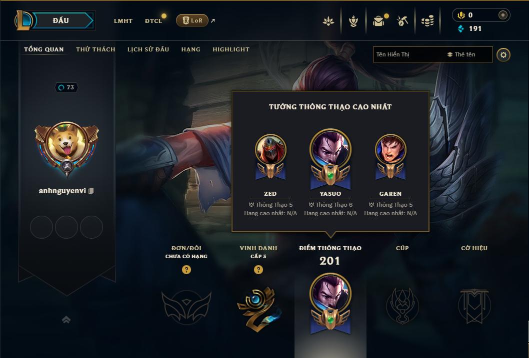 Acc Liên Minh Huyền Thoại/Đấu Trường Chân lý mã số 9004