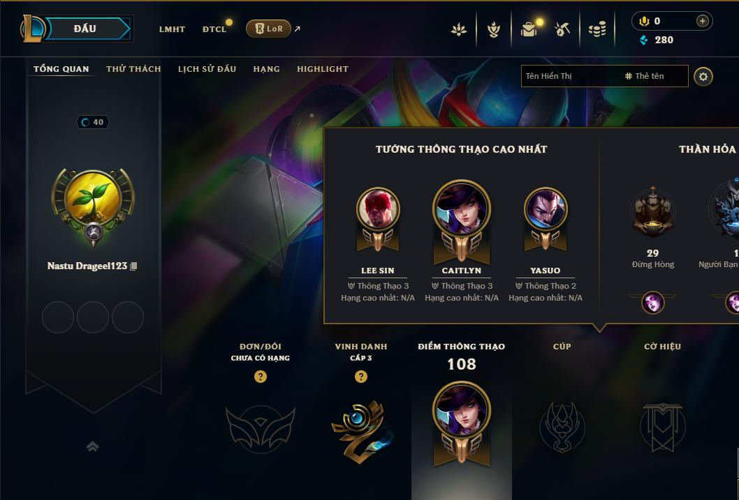 Acc Liên Minh Huyền Thoại/Đấu Trường Chân lý mã số 9005