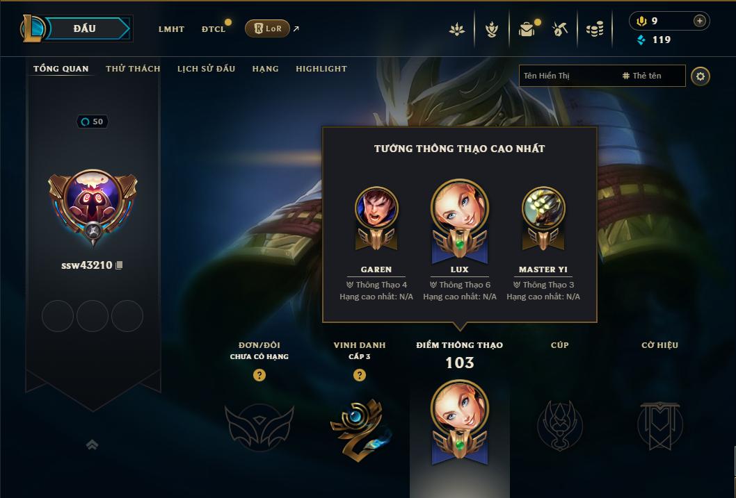 Acc Liên Minh Huyền Thoại/Đấu Trường Chân lý mã số 9007