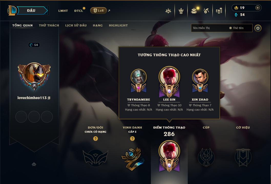 Acc Liên Minh Huyền Thoại/Đấu Trường Chân lý mã số 9016