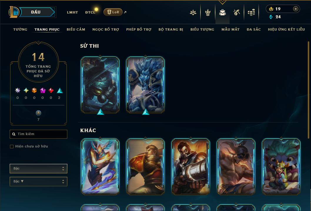 Acc Liên Minh Huyền Thoại/Đấu Trường Chân lý mã số 9016