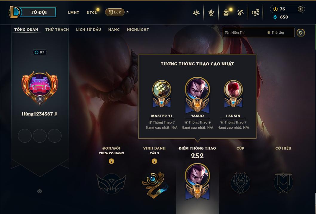 Acc Liên Minh Huyền Thoại/Đấu Trường Chân lý mã số 9019