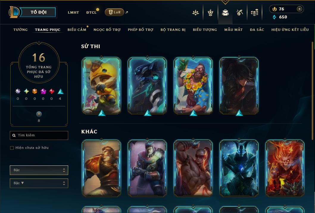 Acc Liên Minh Huyền Thoại/Đấu Trường Chân lý mã số 9019