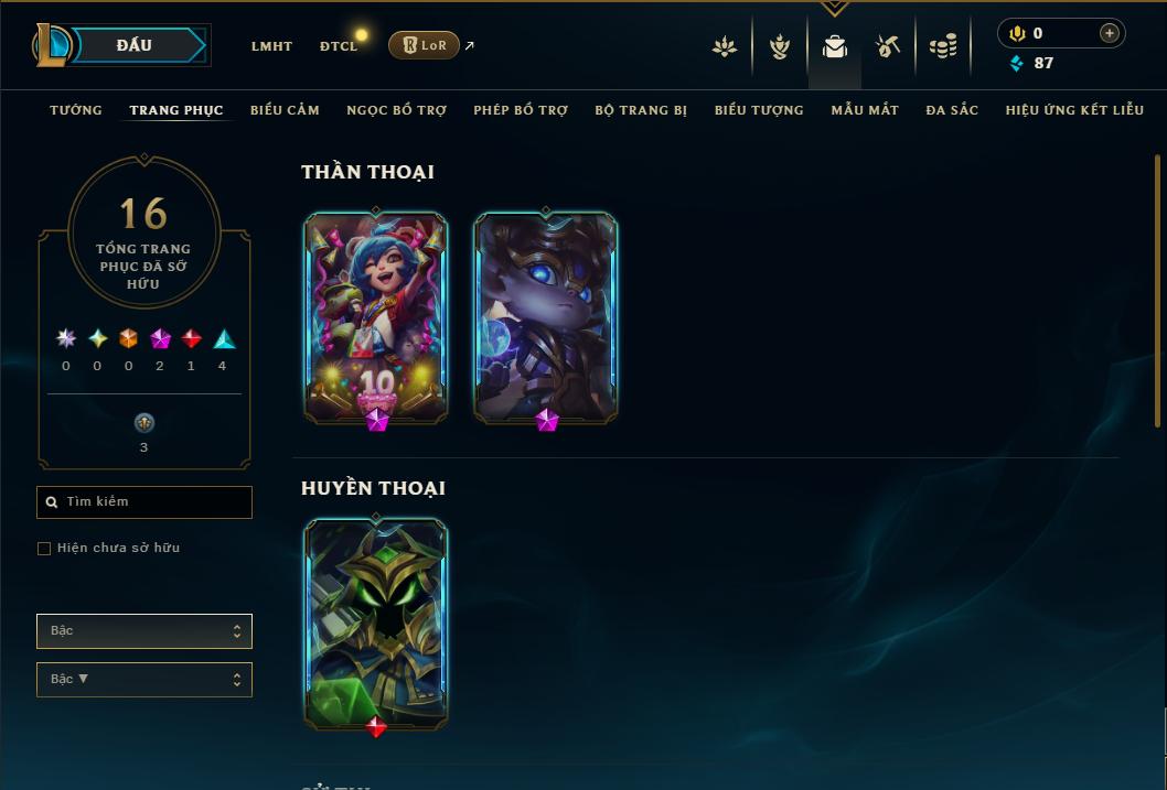 Acc Liên Minh Huyền Thoại/Đấu Trường Chân lý mã số 9022