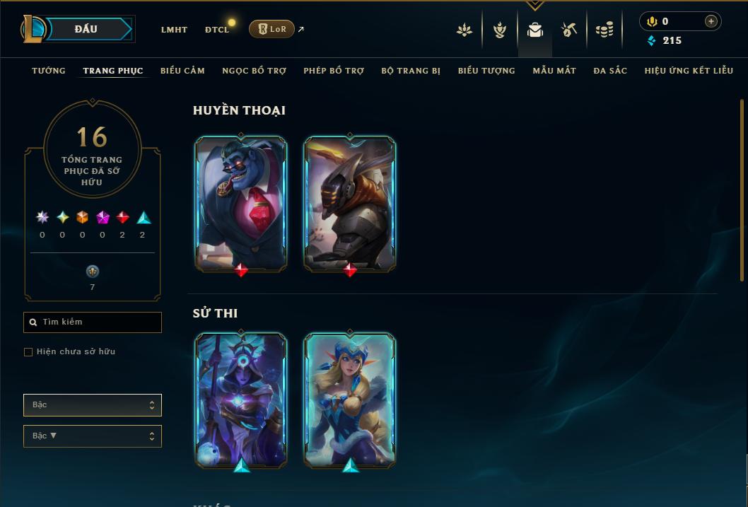 Acc Liên Minh Huyền Thoại/Đấu Trường Chân lý mã số 9023