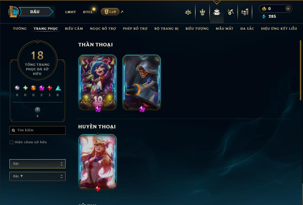 Acc Liên Minh Huyền Thoại/Đấu Trường Chân lý mã số 9024