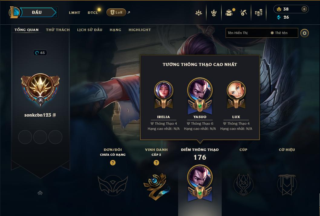 Acc Liên Minh Huyền Thoại/Đấu Trường Chân lý mã số 9025