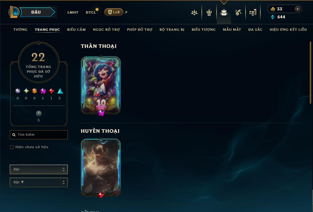 Acc Liên Minh Huyền Thoại/Đấu Trường Chân lý mã số 9026