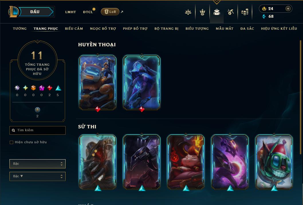 Acc Liên Minh Huyền Thoại/Đấu Trường Chân lý mã số 9028