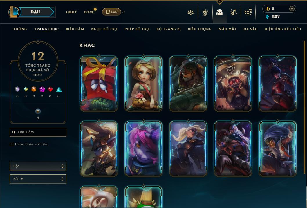 Acc Liên Minh Huyền Thoại/Đấu Trường Chân lý mã số 9029