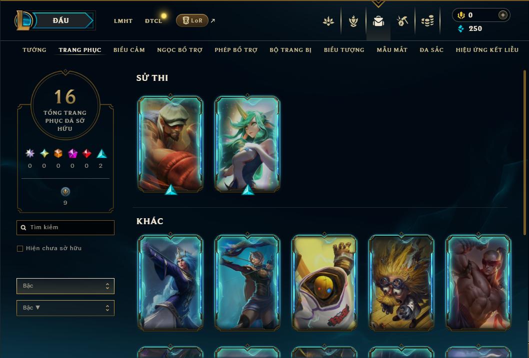 Acc Liên Minh Huyền Thoại/Đấu Trường Chân lý mã số 9031