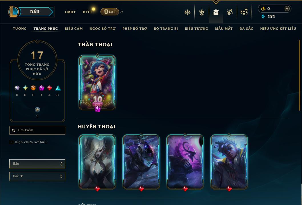 Acc Liên Minh Huyền Thoại/Đấu Trường Chân lý mã số 9032