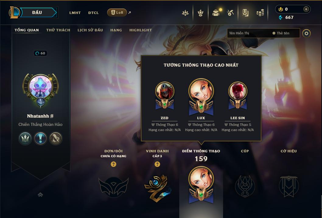 Acc Liên Minh Huyền Thoại/Đấu Trường Chân lý mã số 9039