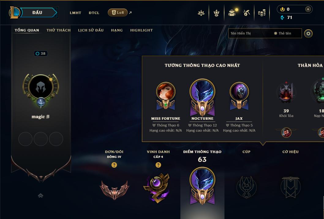 Acc Liên Minh Huyền Thoại/Đấu Trường Chân lý mã số 9052