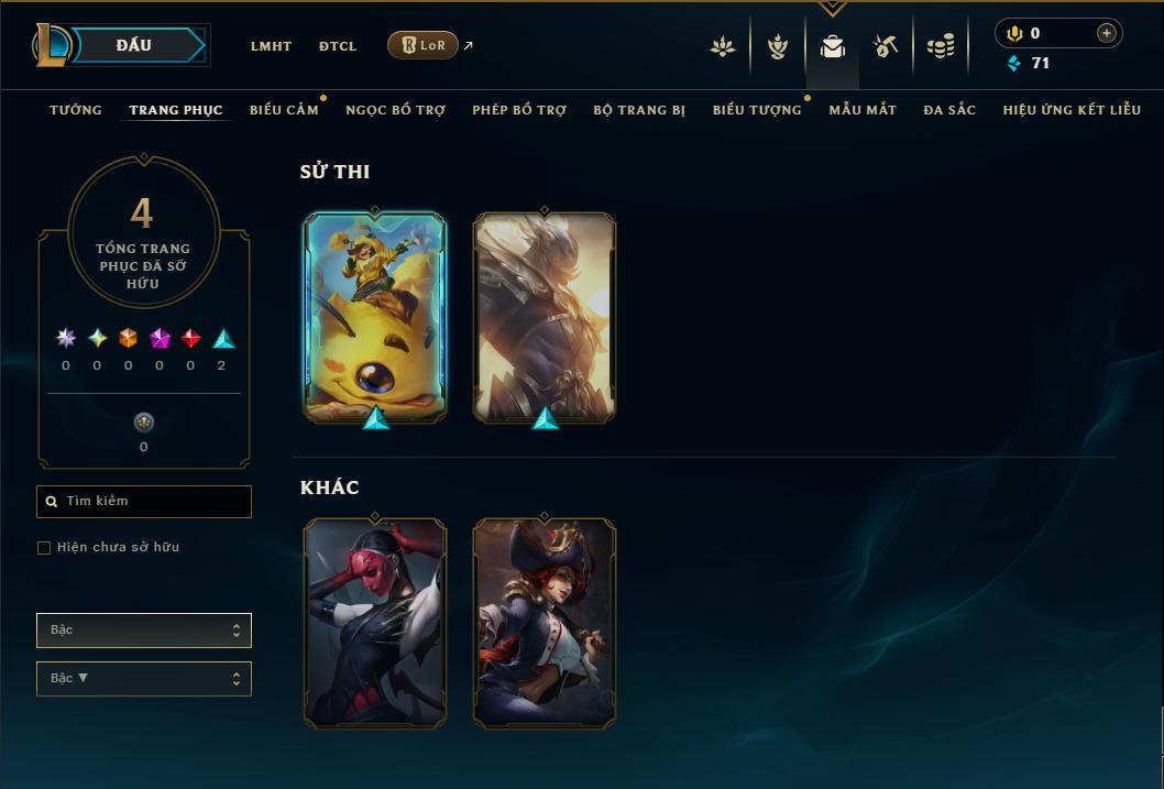 Acc Liên Minh Huyền Thoại/Đấu Trường Chân lý mã số 9052