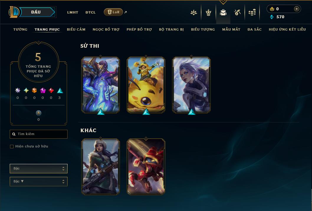 Acc Liên Minh Huyền Thoại/Đấu Trường Chân lý mã số 9059