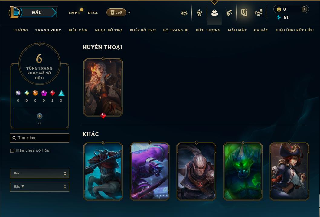 Acc Liên Minh Huyền Thoại/Đấu Trường Chân lý mã số 9062