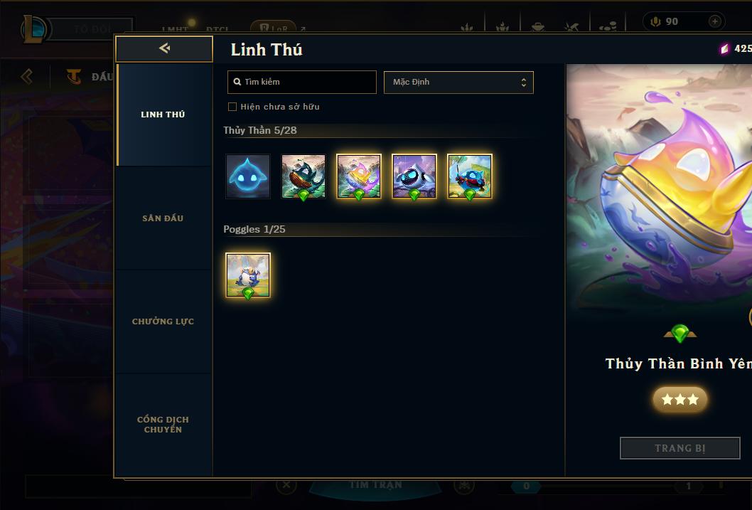 Acc Liên Minh Huyền Thoại/Đấu Trường Chân lý mã số 9070