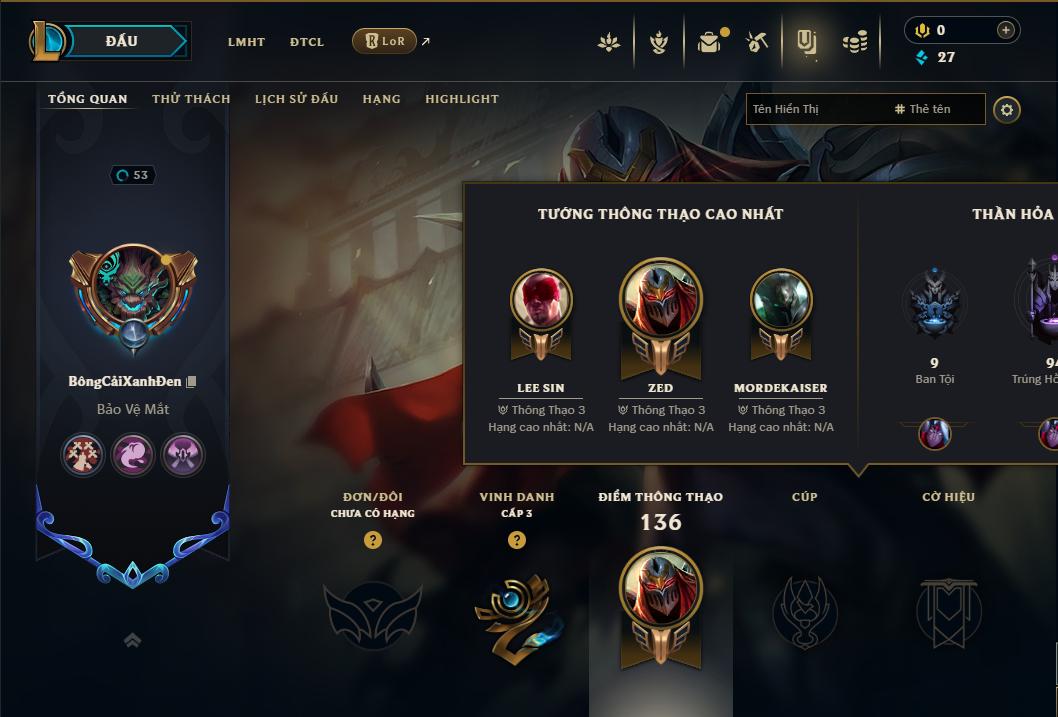 Acc Liên Minh Huyền Thoại/Đấu Trường Chân lý mã số 9071